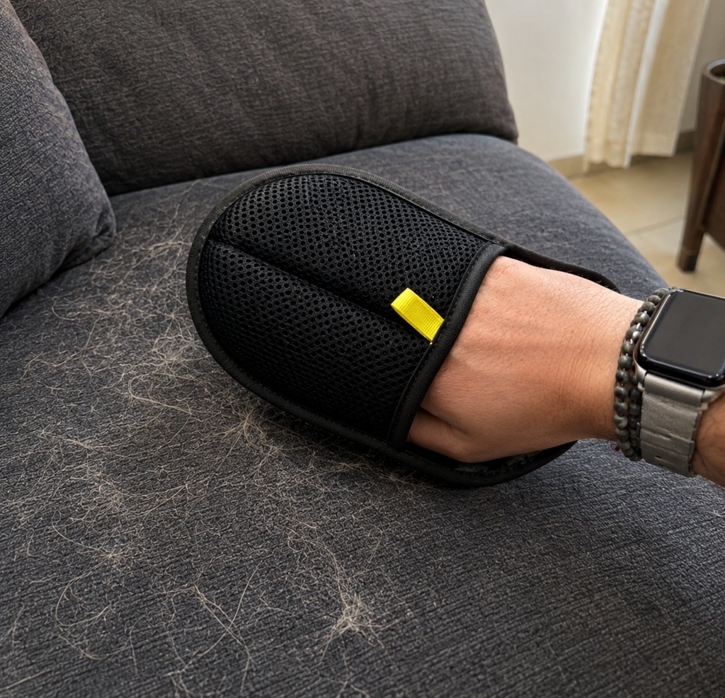Guante Quita Pelos y Pelusa para Ropa, Sillones y Auto