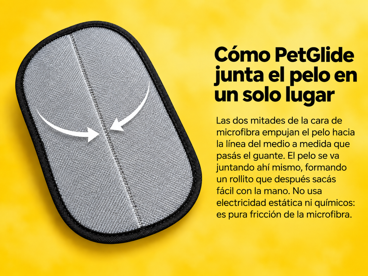 Guante Quita Pelos y Pelusa para Ropa, Sillones y Auto