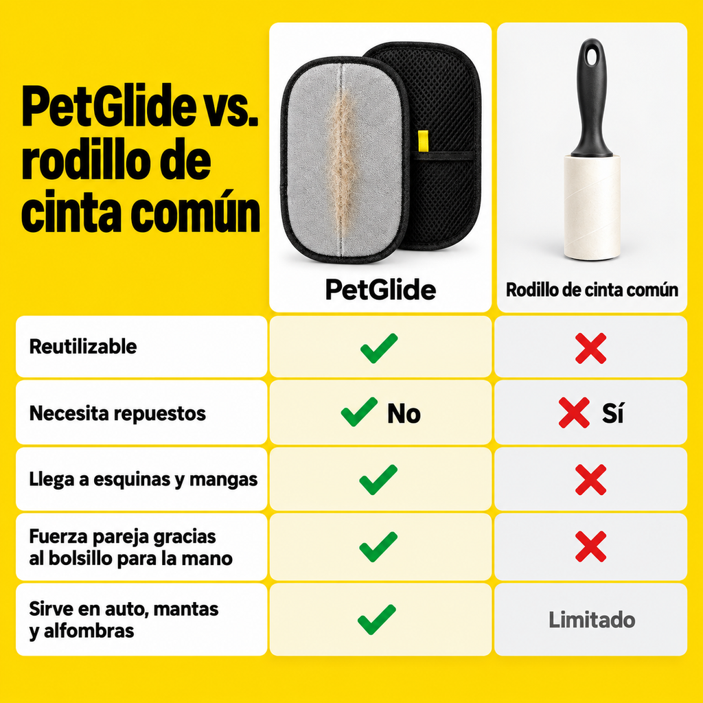 Guante Quita Pelos y Pelusa para Ropa, Sillones y Auto